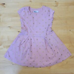 Pink and Gold Polka Dot Toddler Dress 3T